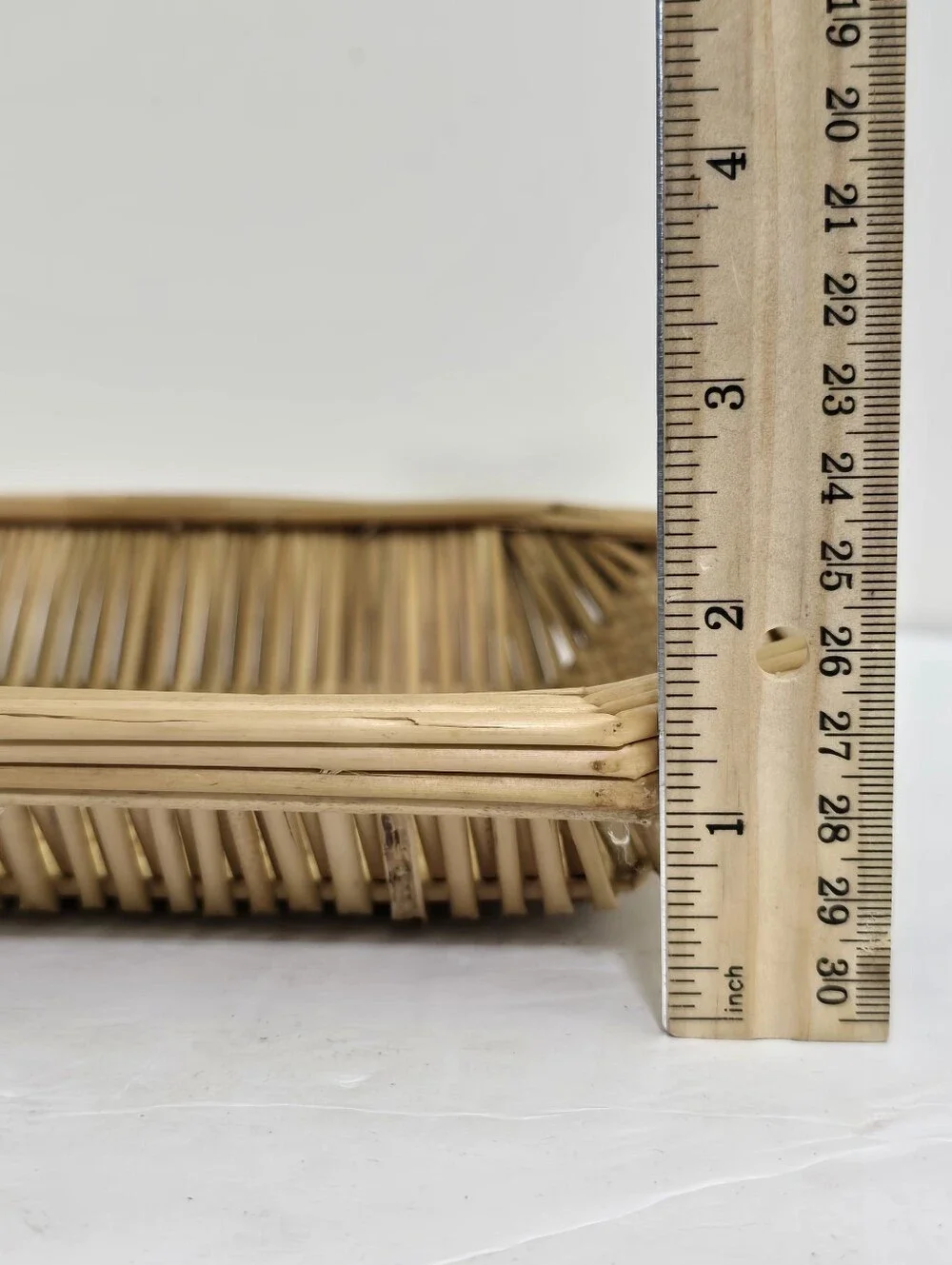 vintage Square Wicker Basket Tray Wall Decor Woven Straw Boho Disco Hippie